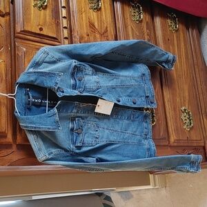 NWT Suko Jeans Cropped Jean Jacket Hand Painted Medium